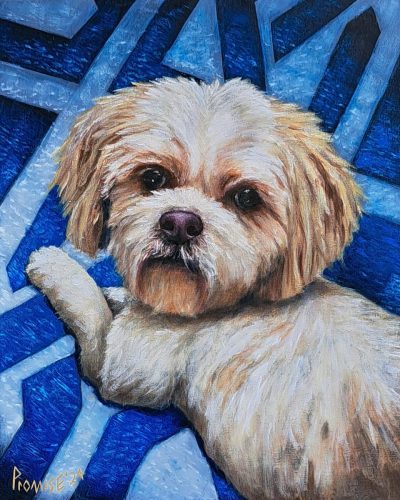 Promise-Edmonds_Appa-No.-2_Oil-on-Cradled-Wood_2024_Pet-Portrait
